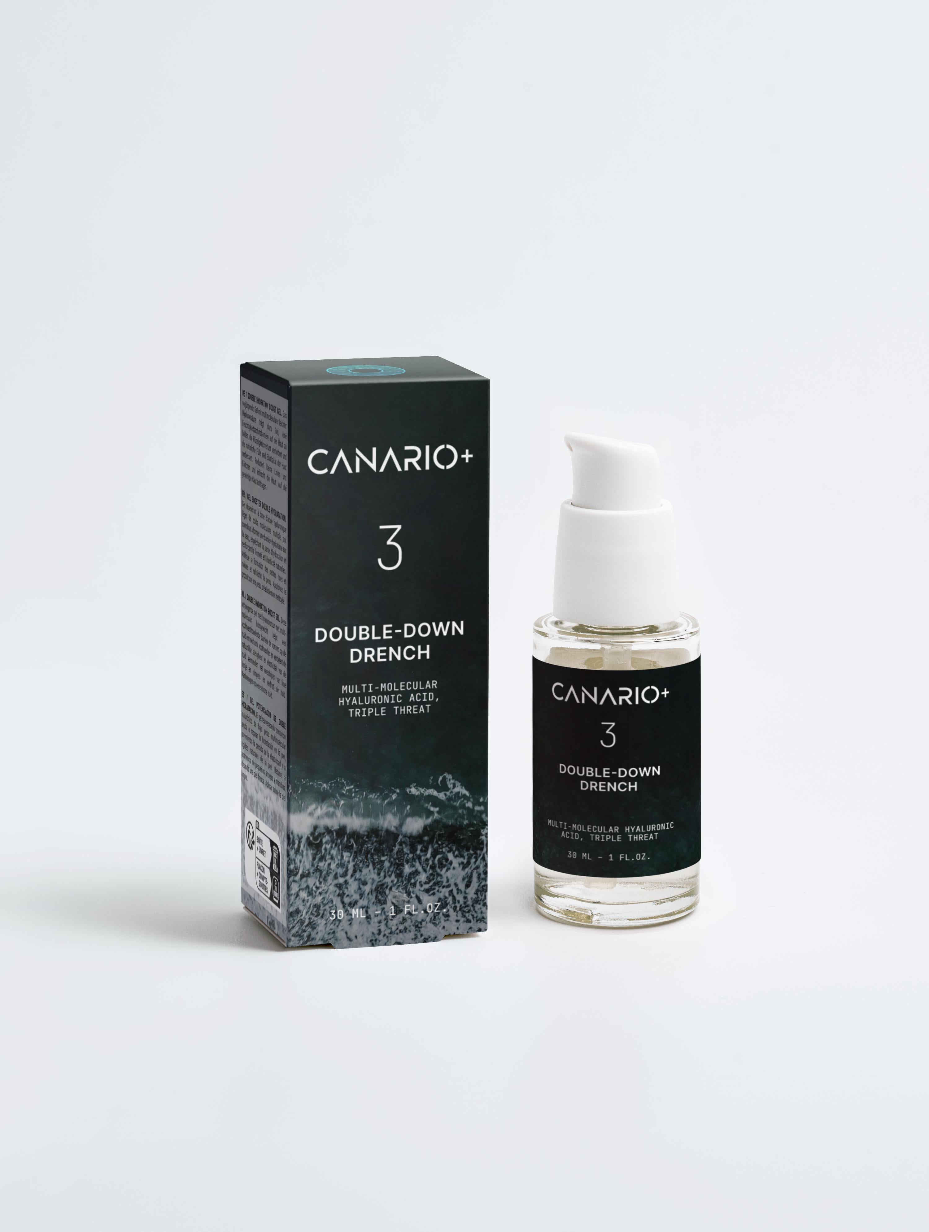 DOUBLE DOWN DRENCH Multi weight Hyaluronic Acid Booster Gel Moisturiser | by CANARIO+